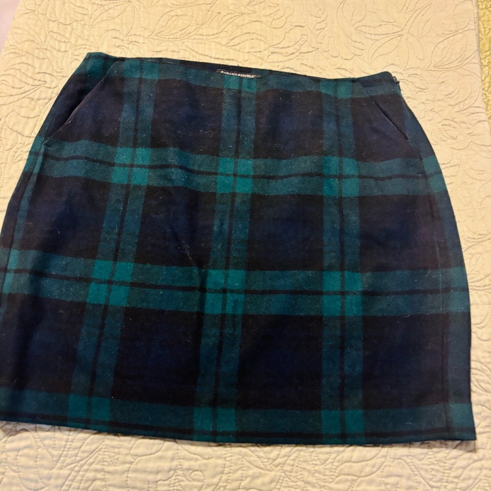 Banana Republic Pencil Mini Skirt in Blue and Green